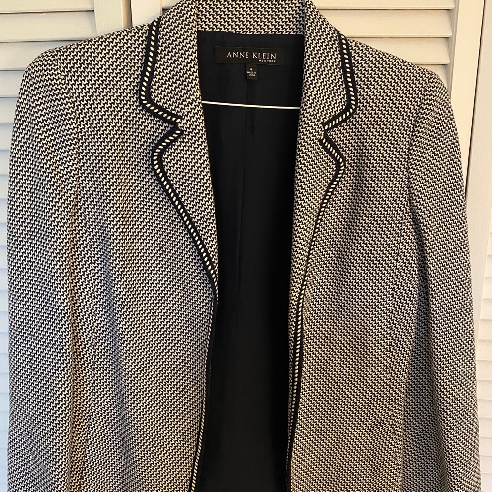 Anne Klein New York Ss 4 Black White Jacket Blazer